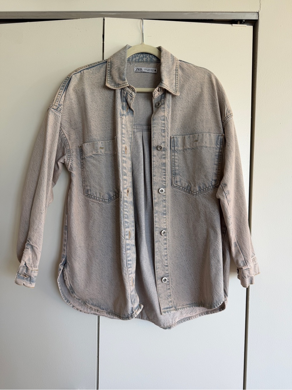 Zara Acid Wash Oversized Denim Shirt